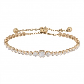 Rose Gold Illusion Set Diamond Line Bracelet Rose Gold Illusion Set Diamond Line Bracelet